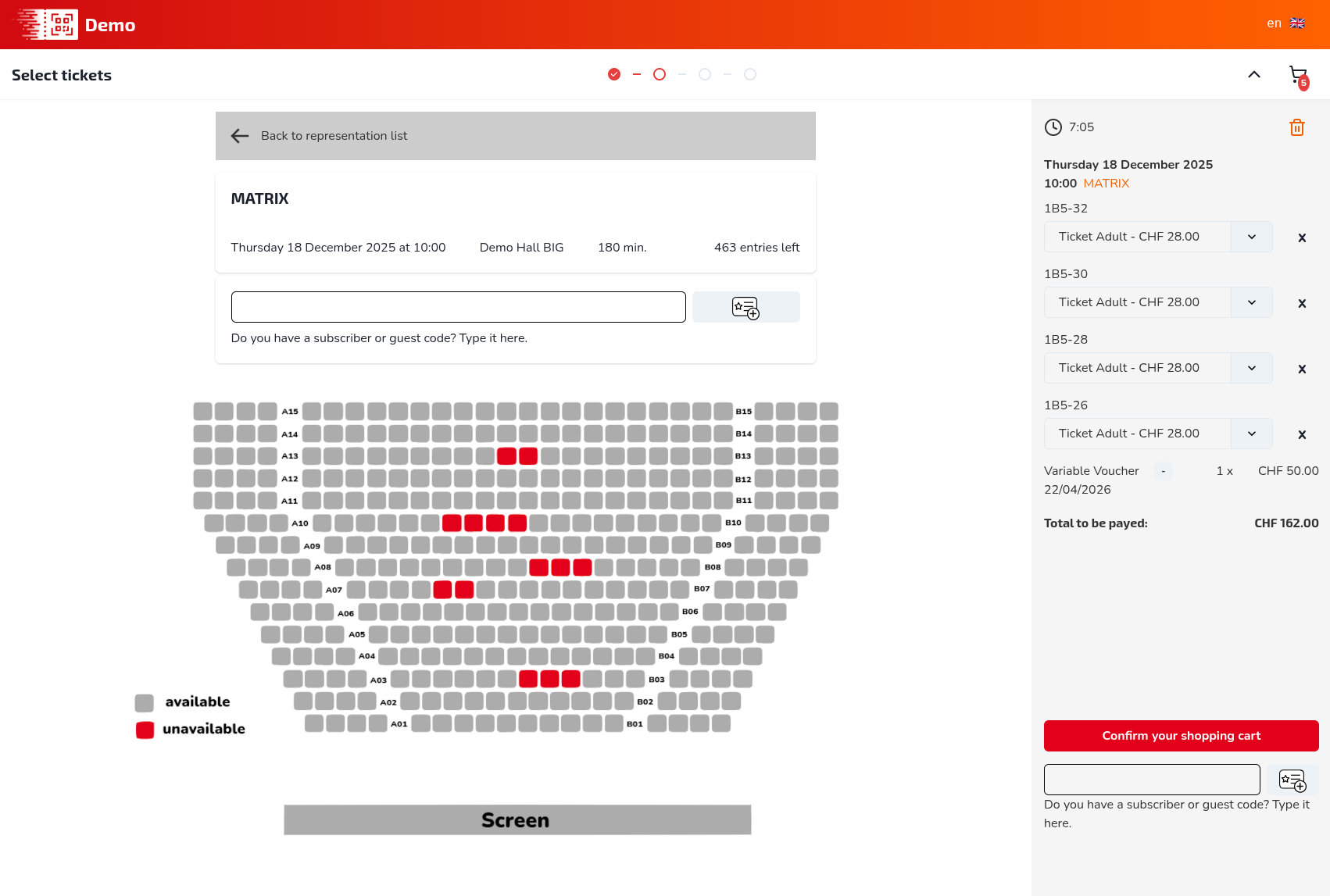 New online sale interface